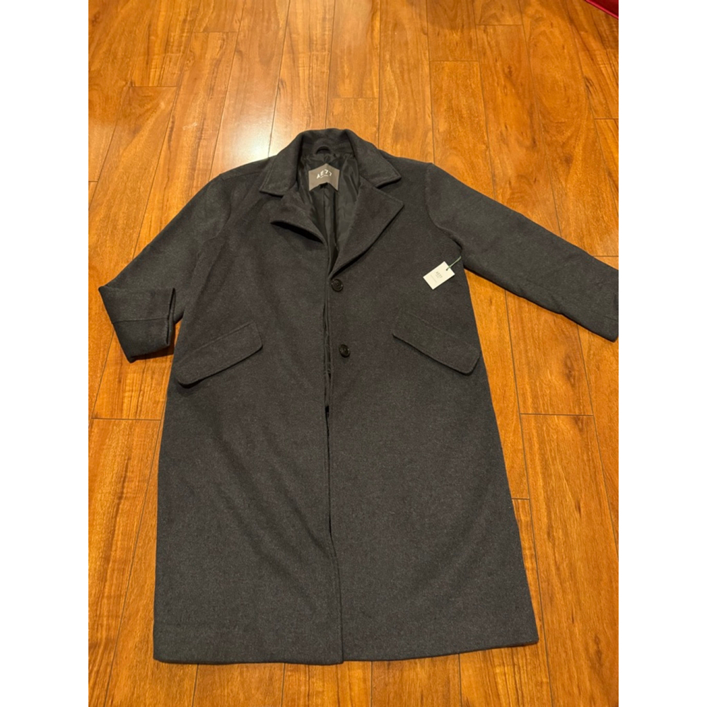 Men's AE77 New York Charcoal Overcoat L